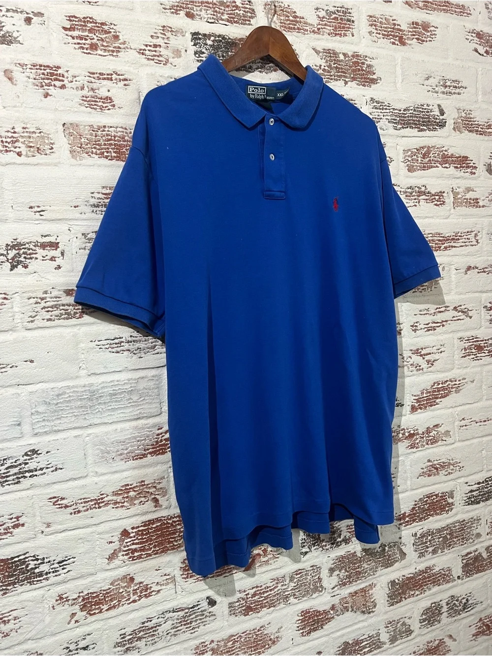 Vintage Polo Ralph Lauren Blue Polo Shirt Mens XXL Red Pony Short Sleeve